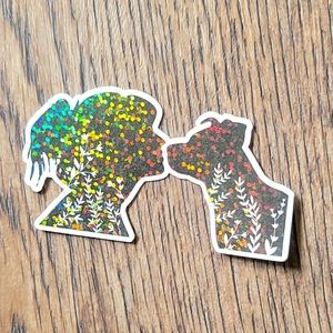 Dog Love Holographic Sticker // planner stickers